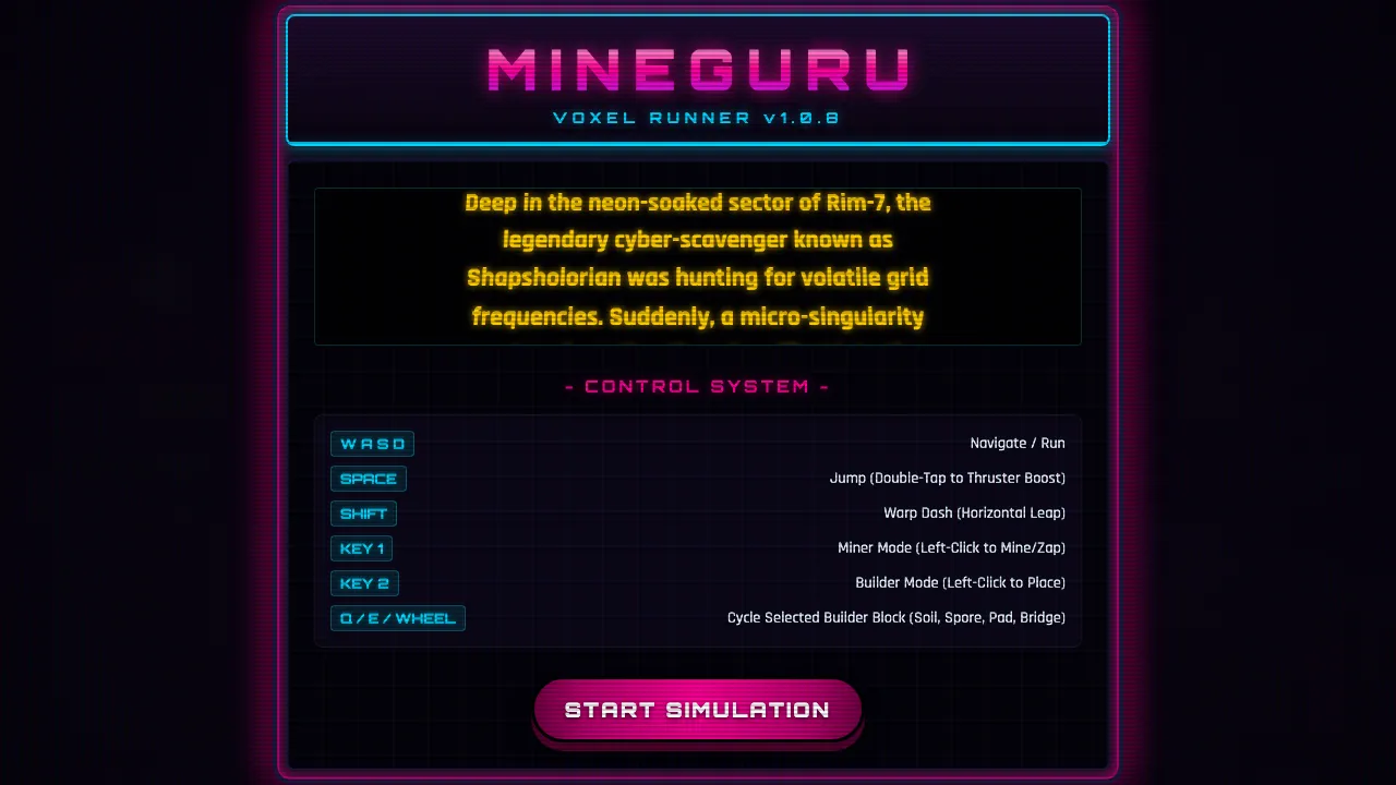 MineGURU 3D voxel parkour game preview